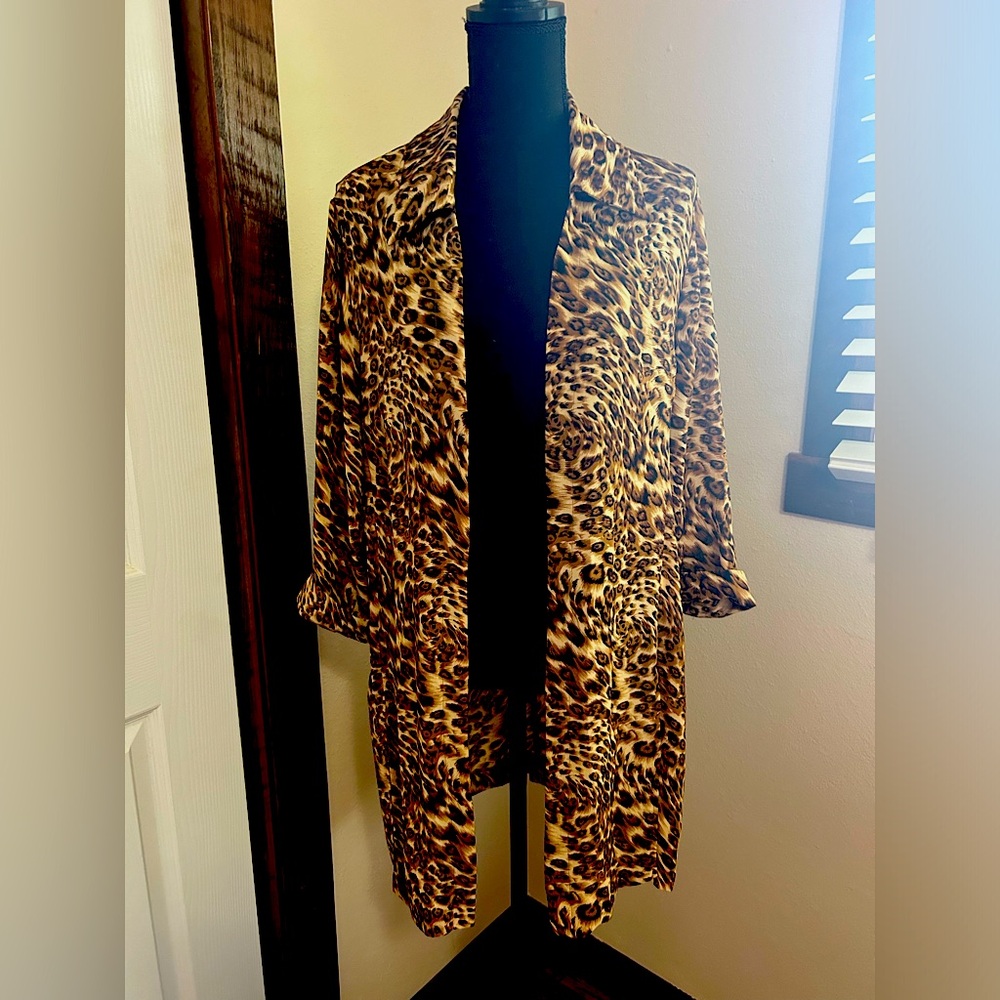 Studio 1 long blouse cover up sheer jacket